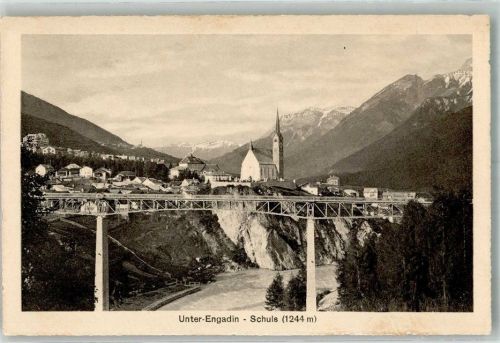 7550 Scuol Schuls Foto AK Kirche