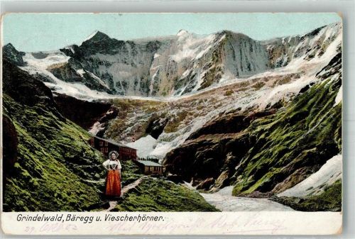 Grindelwald 1903 Foto AK Tracht Bäregg Viescherhörner