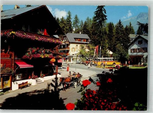Flims Foto AK Postplatz Omnibus Waldhaus