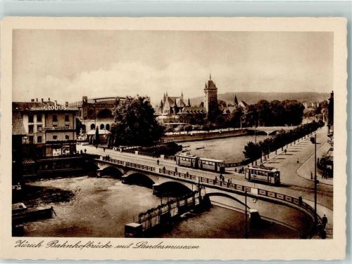 8000 Zürich - Bahnhofsbrücke Landesmuseum Straßenbahn