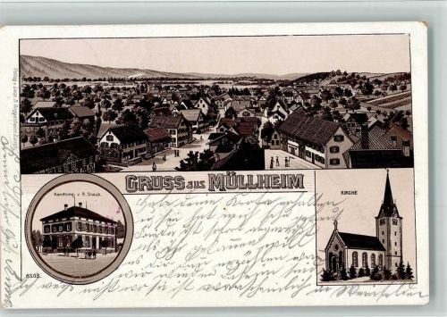 8554 Müllheim-Wigoltingen Hasli 1906 BOAKC Handlung Staub Lithographie