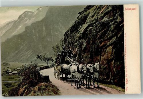 9424 Rheineck 1912 Gebrauchsspuren Alpenpost Postkutsche Ort lt. Stempel