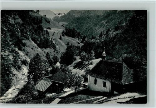 6073 Flüeli-Ranft 1921 - Teilansicht mit Kirche AK