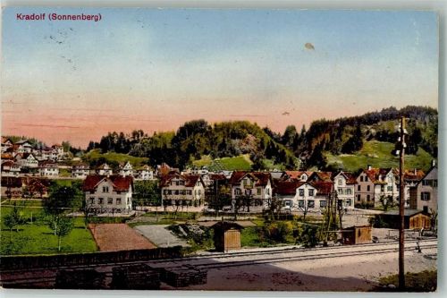 9214 Kradolf 1920 Foto AK Bahnhof Bahnpost Zug 3782 Militärsache