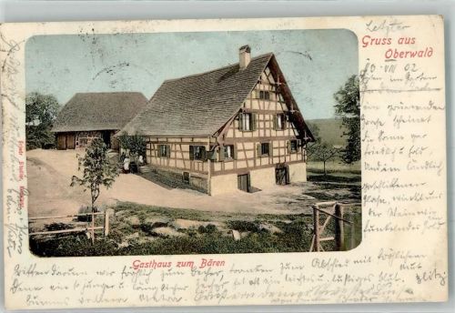 3999 Oberwald 1902 Foto AK Gasthaus zum Bären