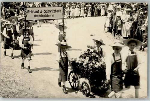 3400 Burgdorf Berthoud Foto AK Festzug Blumen Kinder Handelsgärtnerei Frühauf und Schwitzbach