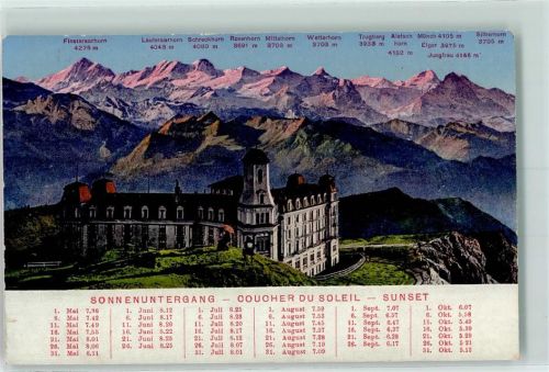 6410 Rigi Kulm 1928 - Sonnenuntergang Berner Hochalpen