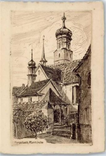 9400 Rorschach Künstlerkarte Pfarrkirche