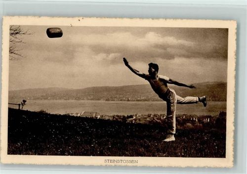 8800 Thalwil - Gaberell Nr. 3034 Turntag des Turnverbandes Zürichsee-Oberland 1916 Steinstossen AK