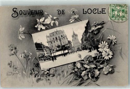 2400 Le Locle 1906 - Souvenier Blumen Platz Turm Brunnen