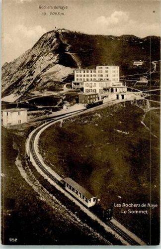 1844 Rochers-de-Naye Montreux Foto AK Bergbahn Hotel Rochers de Naye