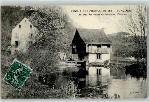 2926 Boncourt 1909 - Frontiere Franco Suisse Au pied des ruines de Milandre