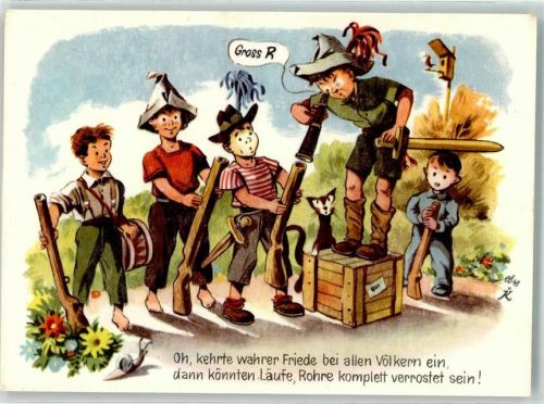 8887 Mels - Aktion für das Weisstannental Kinder mit Schwert und Gewehr Spendenkarte