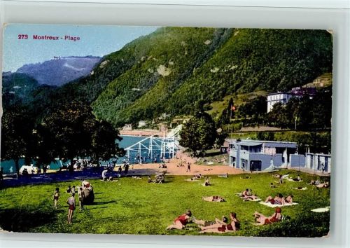 1820 Montreux - Plage - Strand - Badegäste