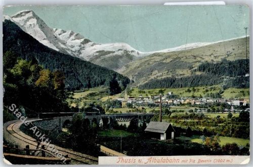 7430 Thusis - 1906, Eisenbahn, Dampflokzug, Vidaukt
