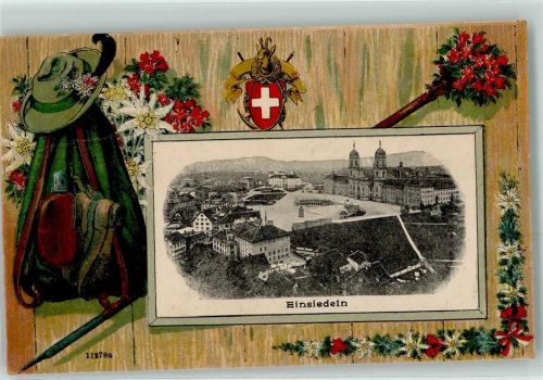 8840 Einsiedeln Prägedruck Wappen