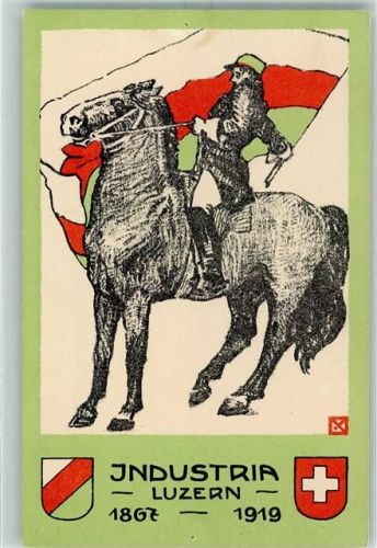 6000 Luzern Lucerne Gebrauchsspuren Industria Mann auf Pferd