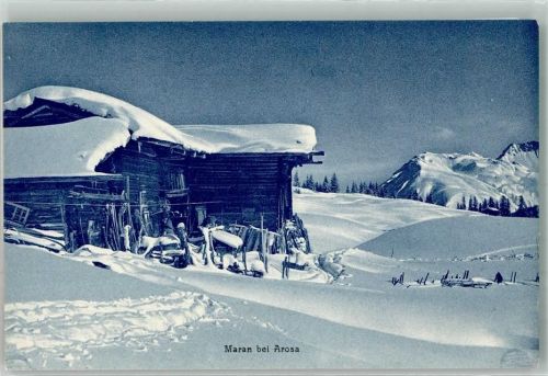 7050 Arosa Foto AK Winter Maran Hütte