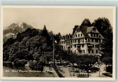 6353 Hertenstein 1927 - Hotel Pension Hertenstein mit Pilatus Wappen