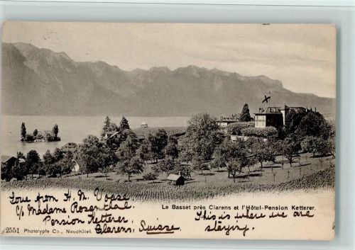 1815 Clarens - Le Basset près Clarens et l'hôtel-Pension Ketterer