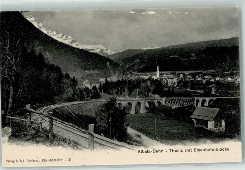 7430 Thusis - Albula-Bahn Thusis mit Eisenbahnbrücke