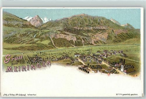 3860 Meiringen Lithographie