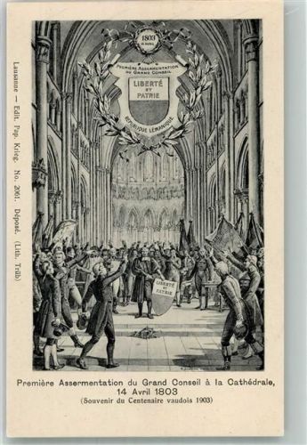 1530 Payerne Foto AK Premiere Assermentation du Grand Conseil Centenaire vaudois 1903