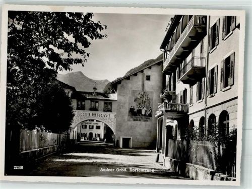 7440 Andeer Foto AK Hotel Fravi Dorfeingang