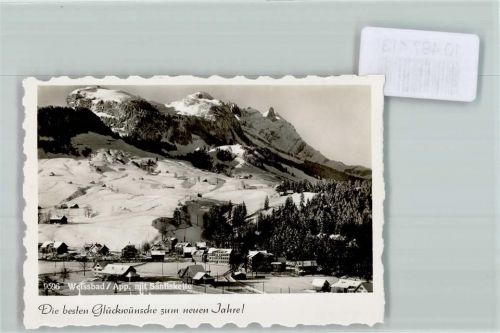 9057 Weissbad 1939 FOTO KEINE AK Winter Säntiskette Neujahr Foto 10cm x 7cm, rückseitig Haftspuren