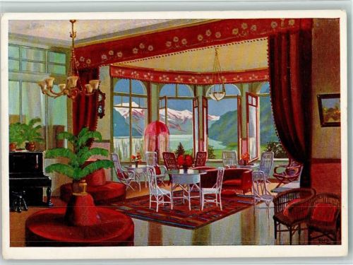 3812 Wilderswil 1940 Künstlerkarte Schlosshotel Unspunnen AK