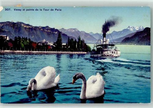 1800 Vevey - Dampfschiff Schwäne