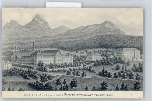 6440 Ingenbohl Künstlerkarte Pensionat Theresianum