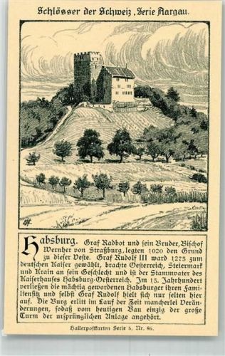Habsburg Schloss - Schloss Habsburg Schlösser der Schweiz Hallerpostkarten