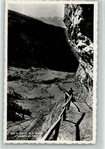 3954 Leukerbad Loèche-les-Bains - Bergwanderweg mit Wanderer