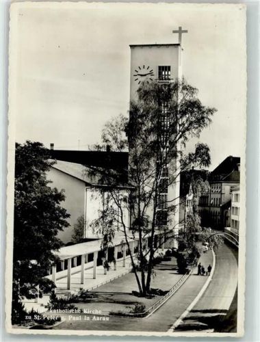 5000 Aarau Foto AK Kath. Kirche St. Peter und Paul
