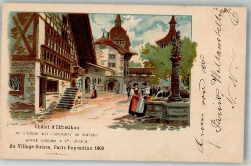 8307 Effretikon Lithographie Chlalet d´Effretikon Ausstellung Paris 1900