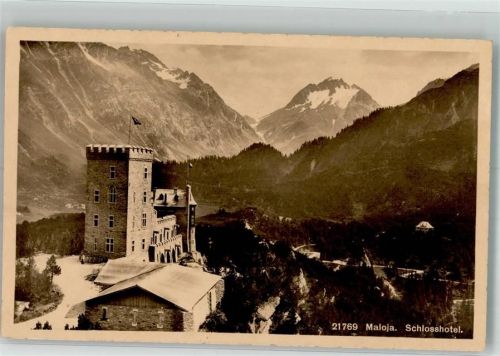 7516 Maloja 1916 Foto AK Schloss Hotel Militärsache Feldpost