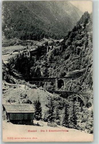 6484 Wassen UR 1907 - Die drei Eisenbahnlinien