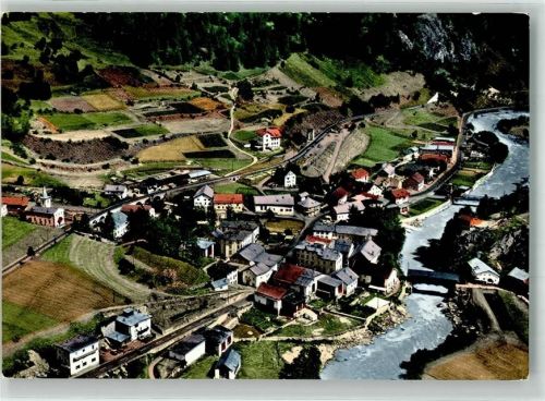 7542 Susch Foto AK Fliegeraufnahme
