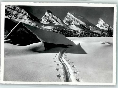 9656 Alt St. Johann - Alp Sellamatt mit Churfirsten Skigebiet Obertoggenburg Winter
