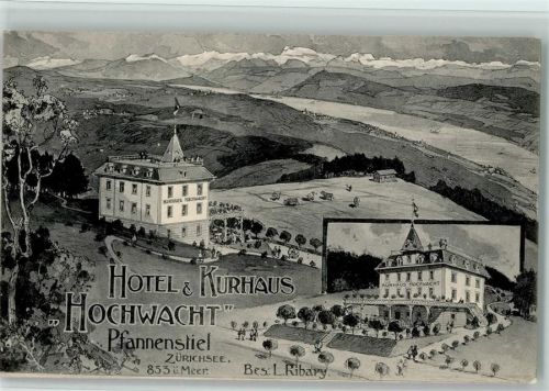 Pfannenstiel 1908 - Hotel Kurhaus Hochwacht Hüttenstempel
