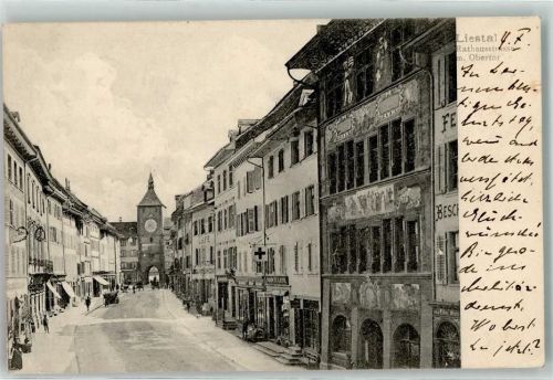 4410 Liestal 1908 - Rathausstraße mit Obertor