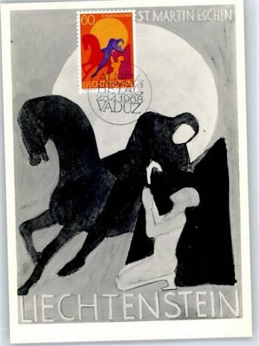 9492 Eschen Maximum AK St Martin mit Sonderstempel Ausgabetag