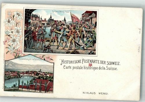 4500 Solothurn Soleure Lithographie Historische Postkarte Schweiz Niklas Wengi 1532