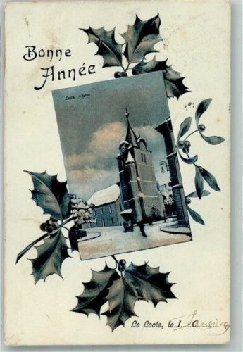 2400 Le Locle 1908 Winter Kirche Neujahr