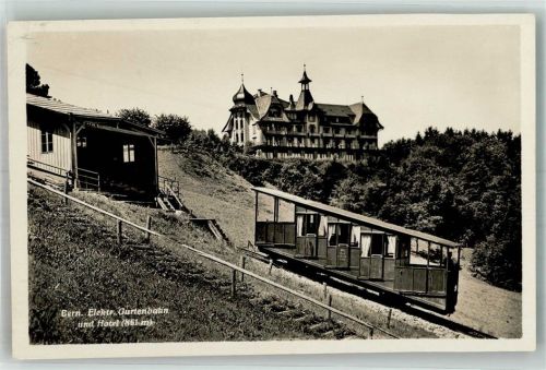Gurten Kulm Foto AK Bergbahn Stadnseilbahn Gurtenbahn Hotel