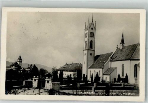 8700 Küsnacht ZH 1926 Foto AK Ev. Kirche Kath. Kirche