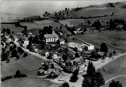 6103 Schwarzenberg LU 1967 Foto AK Luftbild mit Kirche