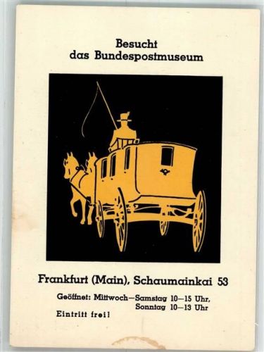 W6000 Frankfurt am Main Bundespostmuseum Schaumainkai Postkutsche Schweiz