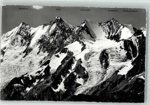 Mischabel Foto AK Gebirgskette Dom Lenzspitze